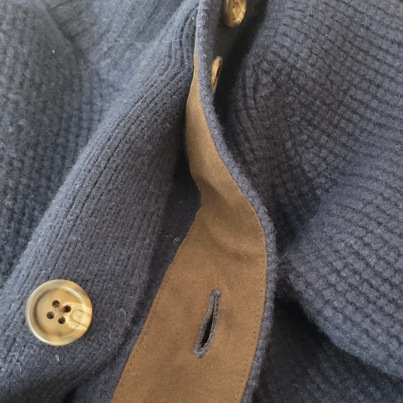 Peter Millar Men's Blue Wool Blend Waffle Knit Button Down Cardigan - Size XL - Picture 9 of 12